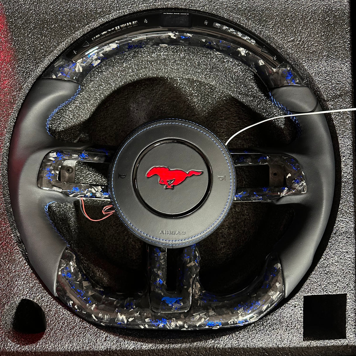 2015-2023 Ford Mustang Carbon Fiber Steering Wheel - AutoLEDTech.com
