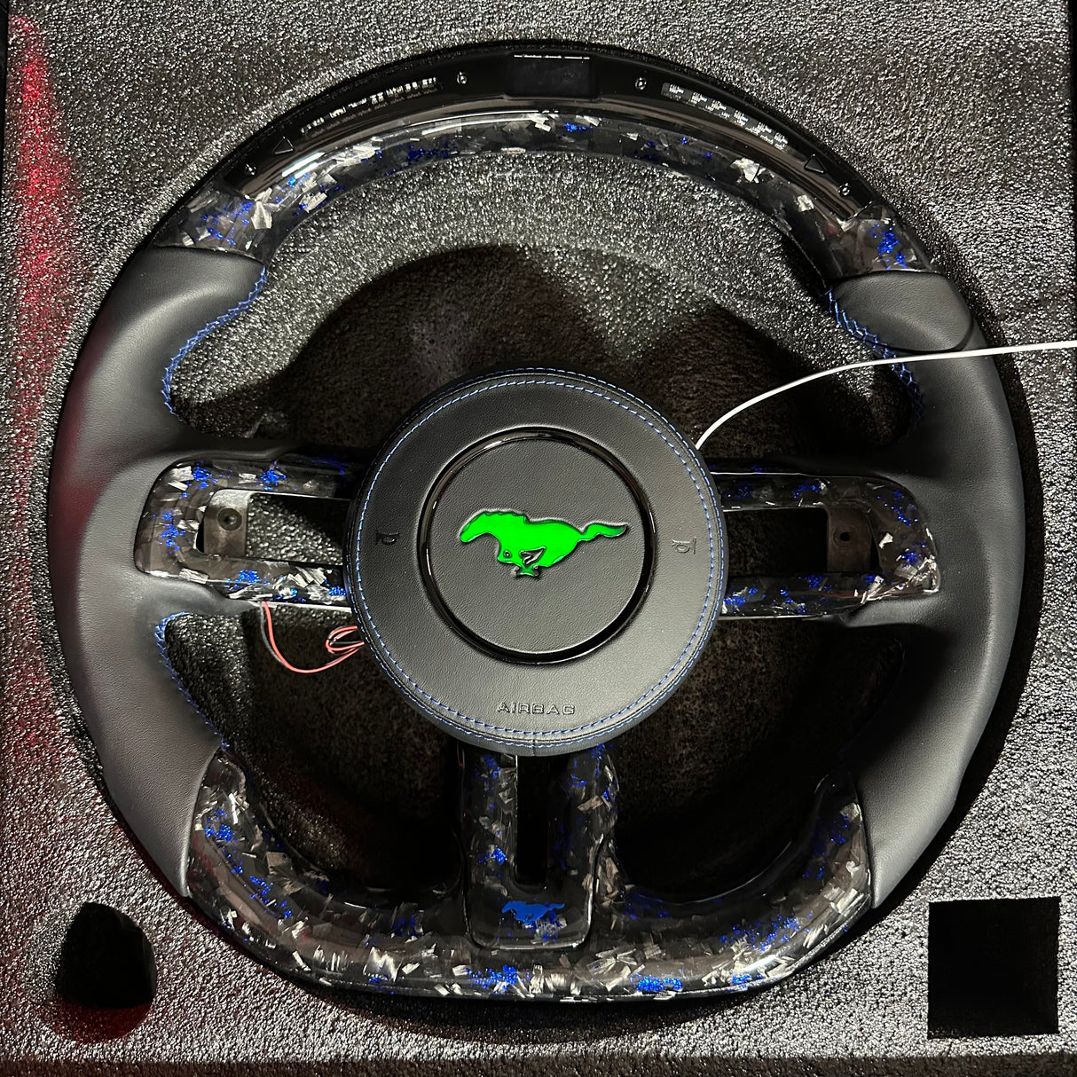 2015-2023 Ford Mustang Carbon Fiber Steering Wheel - AutoLEDTech.com