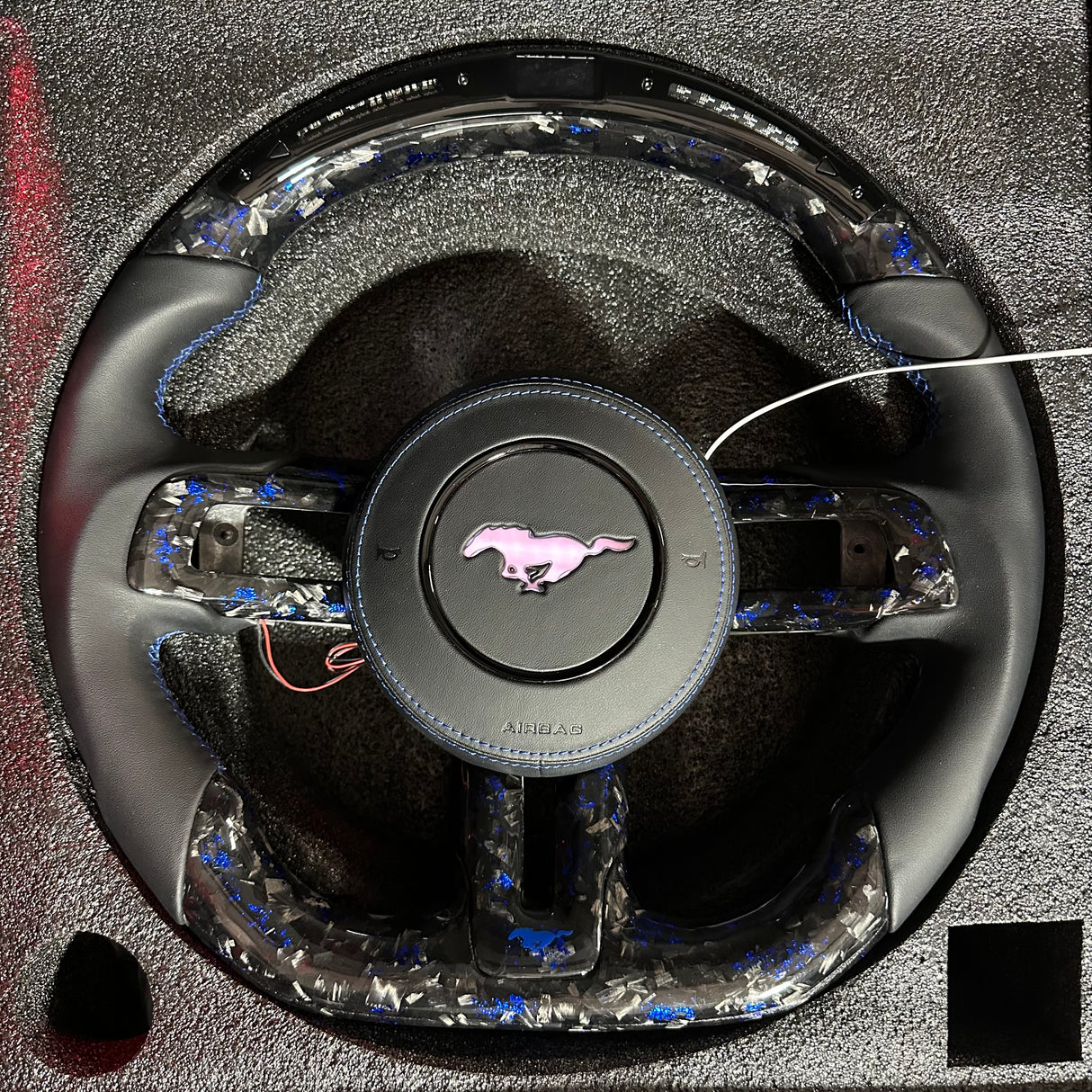 2015-2023 Ford Mustang RGB LED Custom Airbag Cover - AutoLEDTech.com