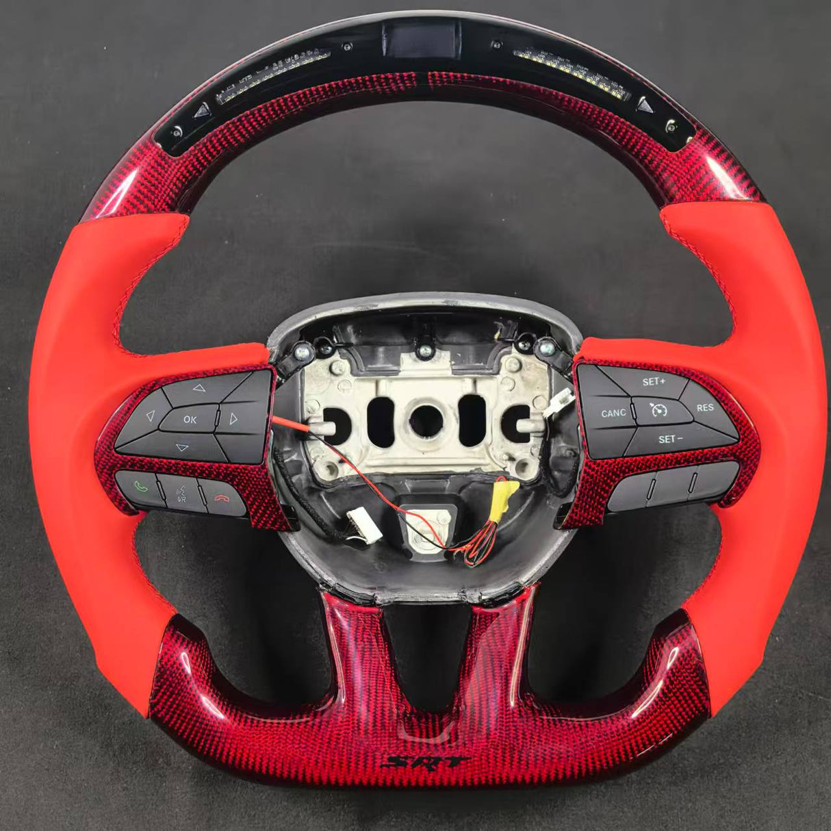 2015-2023 Dodge Charger Challenger Custom Carbon Fiber LED Steering Wheel - AutoLEDTech.com