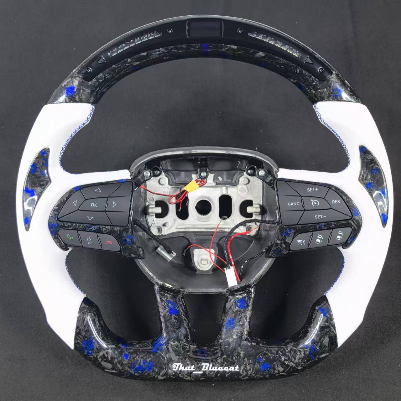 2015-2023 Dodge Charger Challenger Custom Carbon Fiber LED Steering Wheel