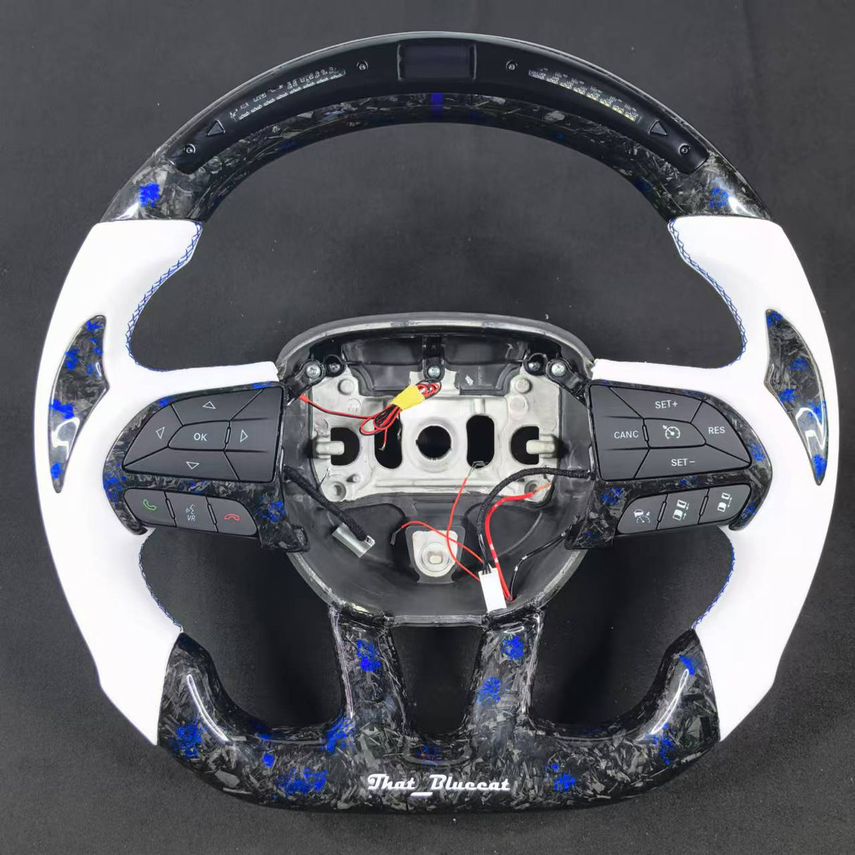 2015-2023 Dodge Charger Challenger Custom Carbon Fiber LED Steering Wheel - AutoLEDTech.com