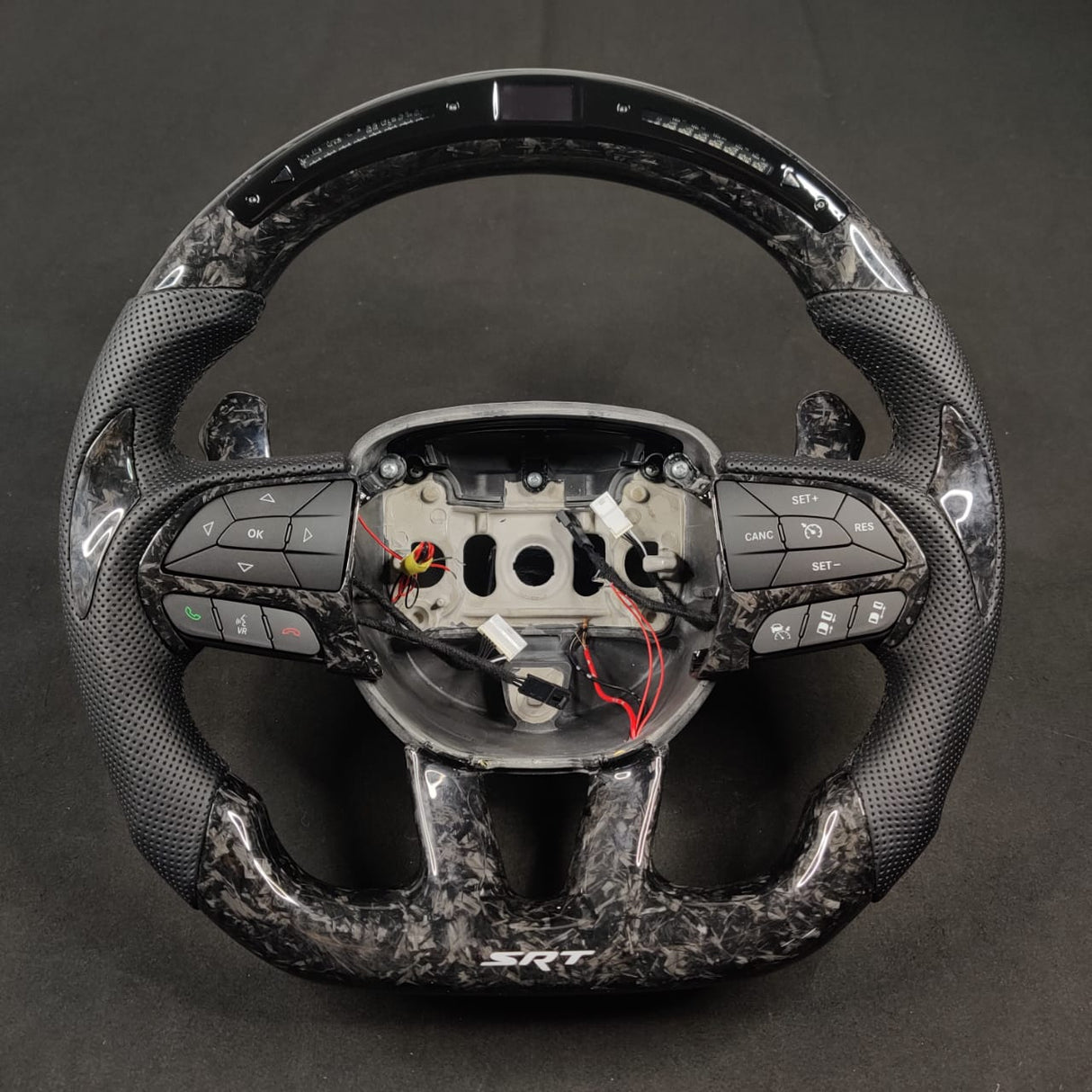 2015-2023 Dodge Charger Challenger Custom Carbon Fiber LED Steering Wheel - AutoLEDTech.com