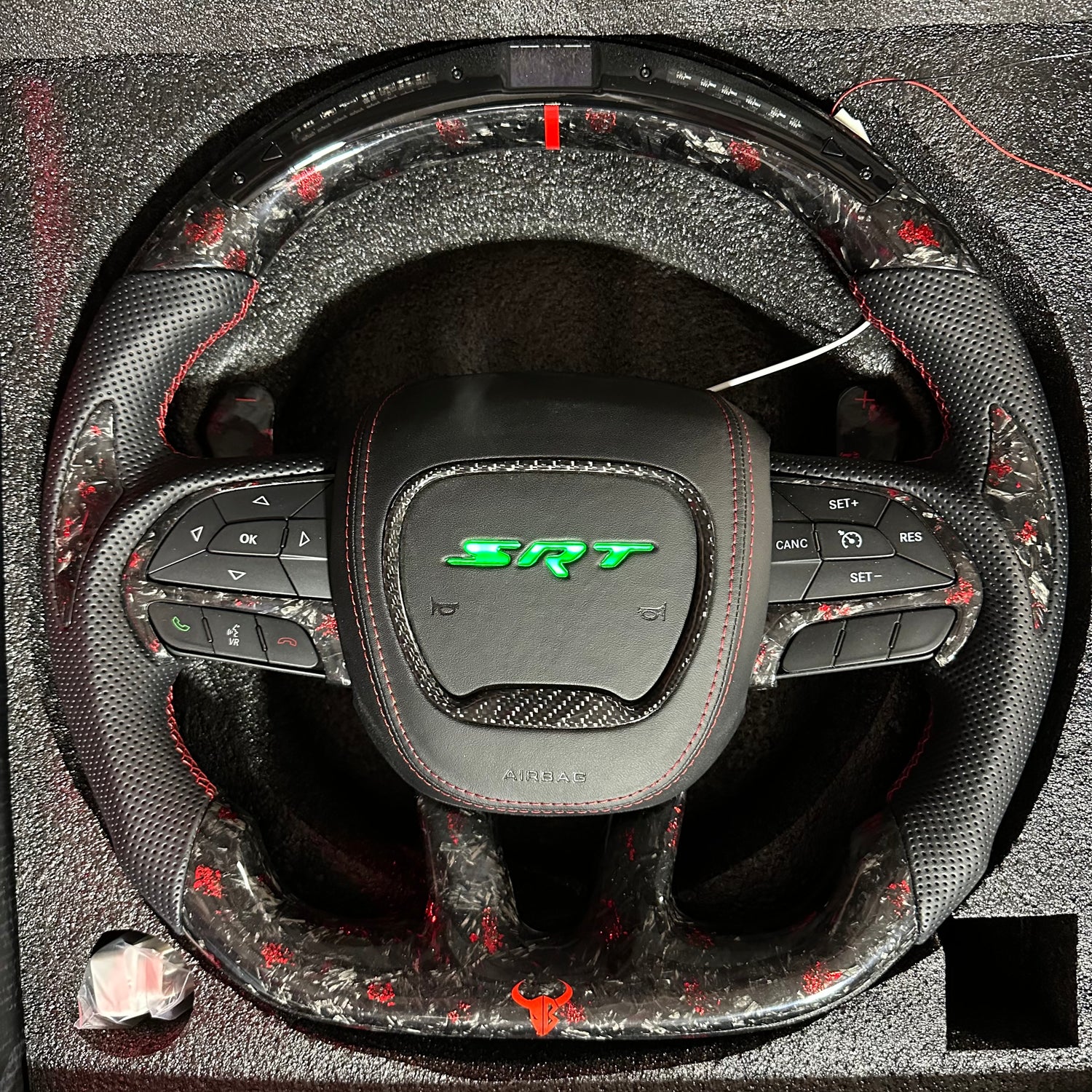2015-2023 Dodge Charger Challenger Custom Carbon Fiber LED Steering Wheel