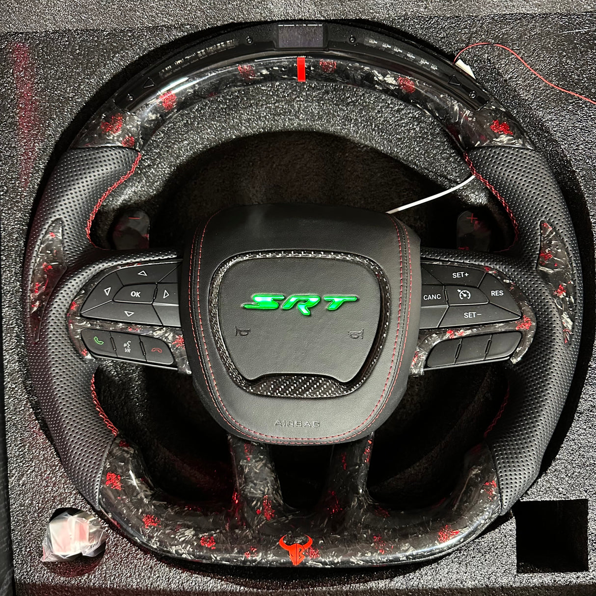 2015-2023 Dodge Charger Challenger Custom Carbon Fiber LED Steering Wheel - AutoLEDTech.com