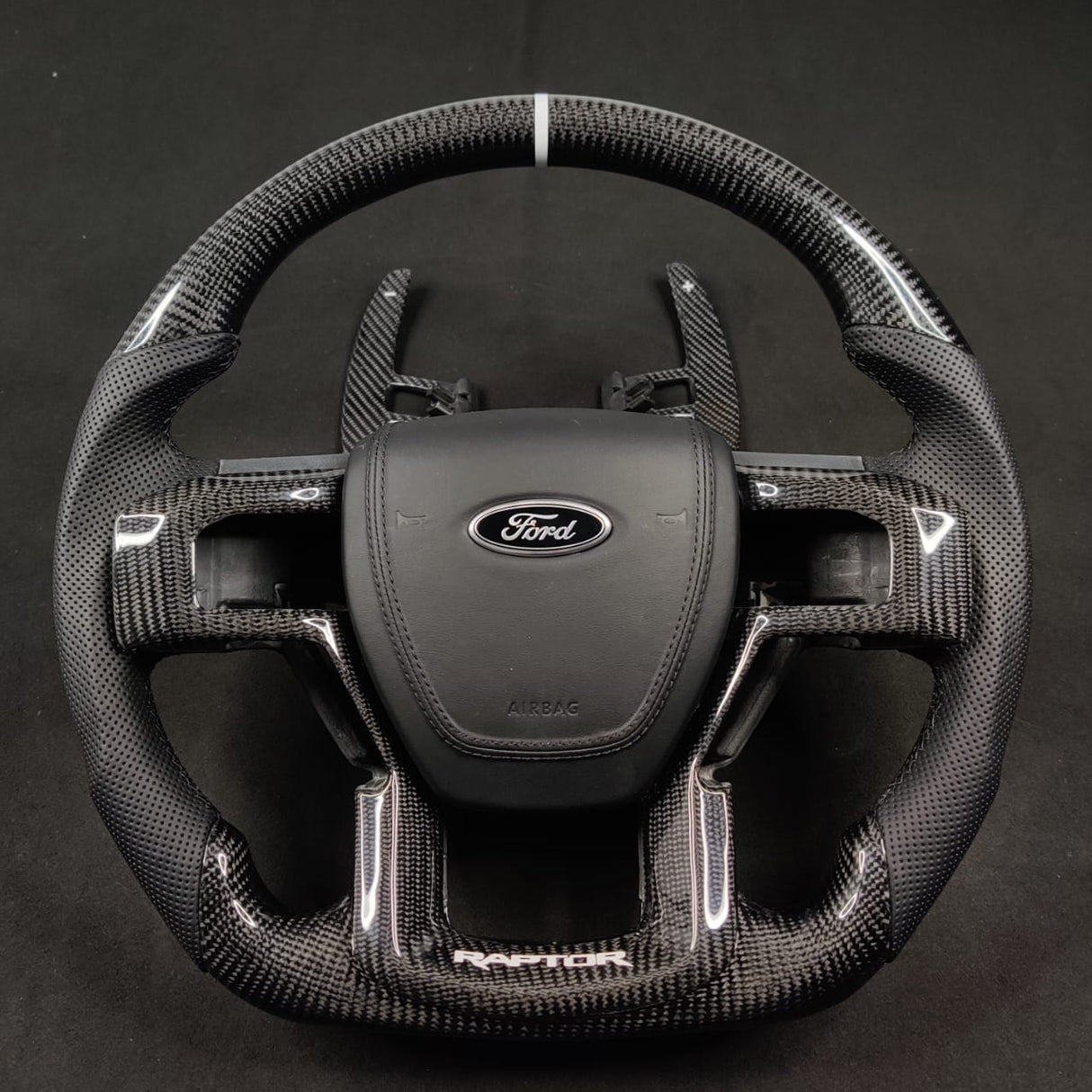 2015-2020 Ford Raptor F150 Custom Carbon Fiber Steering Wheel - AutoLEDTech.com