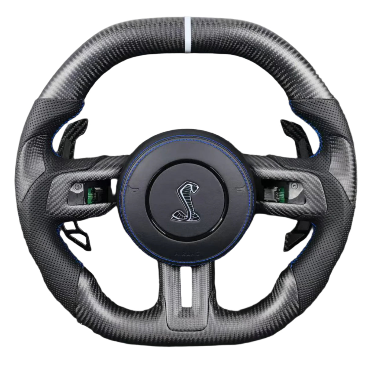 2015-2023 Ford Mustang Carbon Fiber Steering Wheel - AutoLEDTech.com