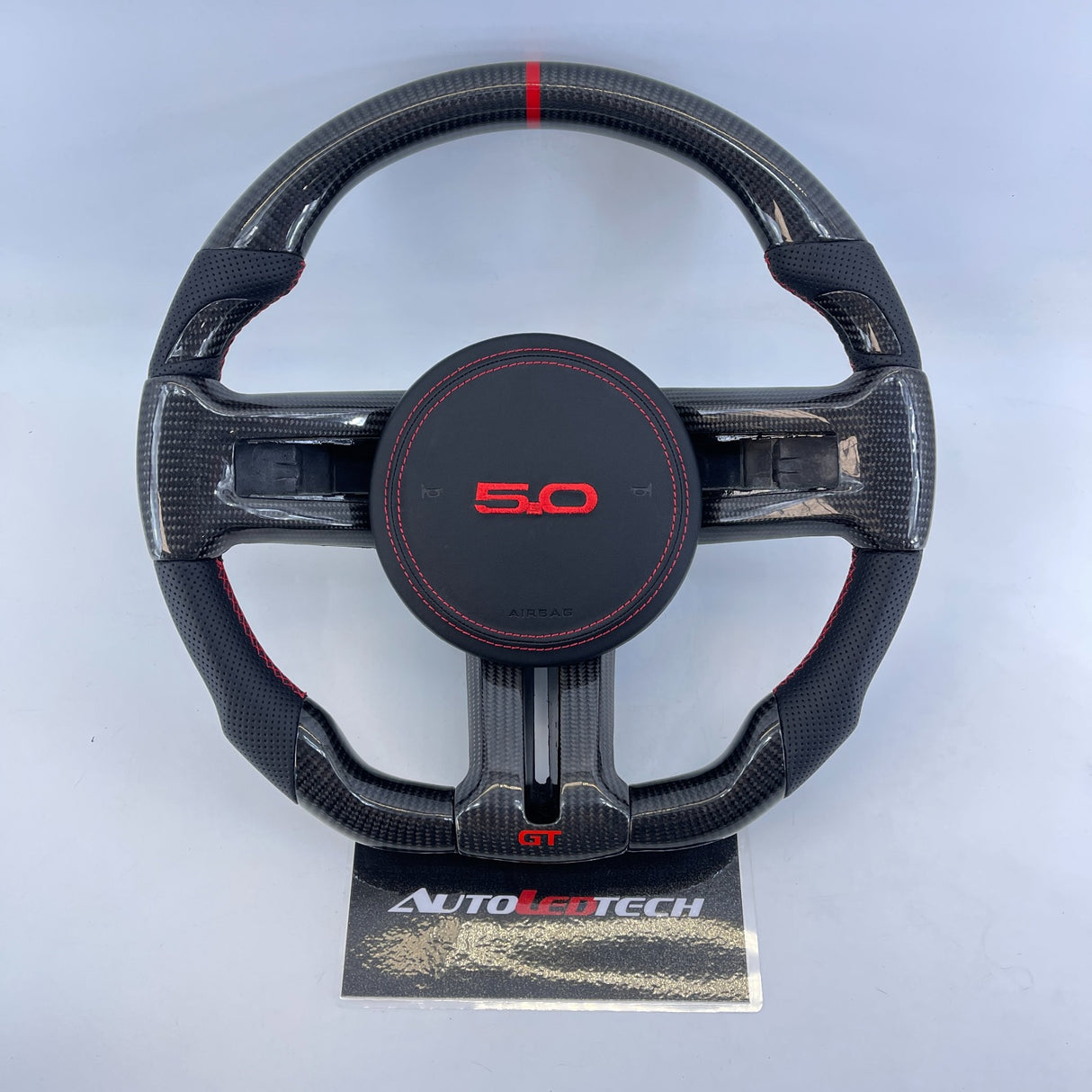 2015-2023 Ford Mustang Carbon Fiber Steering Wheel - AutoLEDTech.com