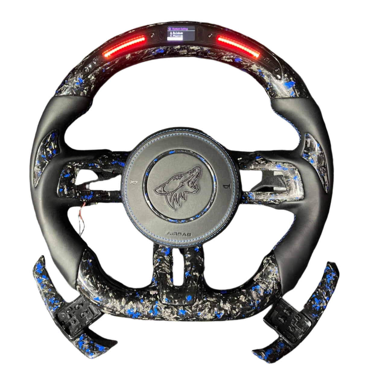 2015-2023 Ford Mustang Carbon Fiber Steering Wheel - AutoLEDTech.com