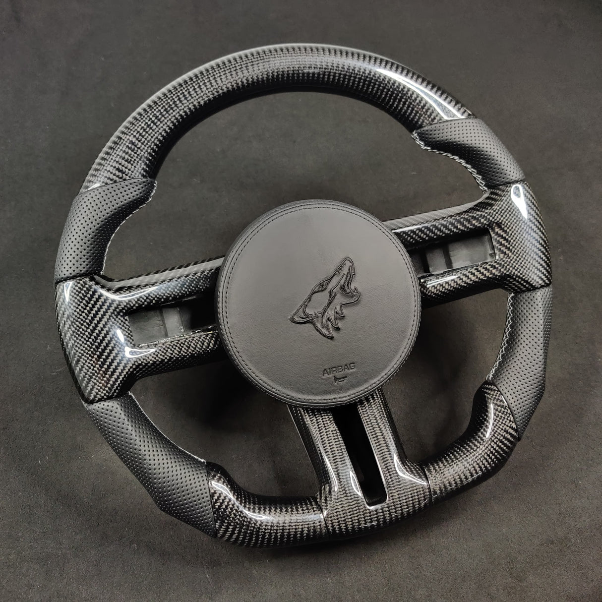 2005-2014 Ford Mustang Carbon Fiber Steering Wheel - AutoLEDTech.com