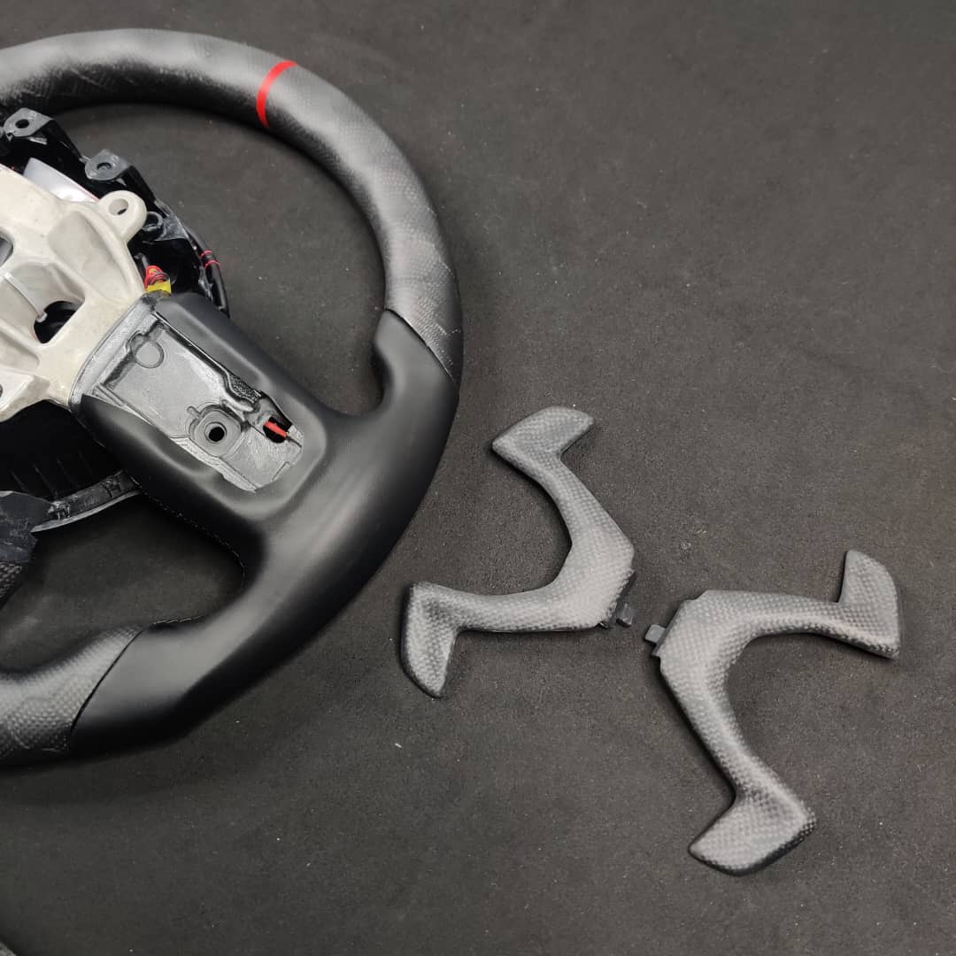2021-2026+ Ram TRX 1500 Custom Carbon Fiber Steering Wheel - AutoLEDTech.com