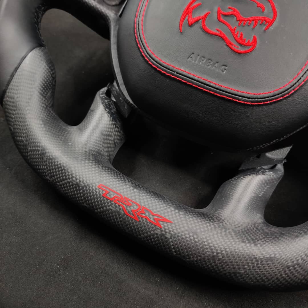 2021-2026+ Ram TRX 1500 Custom Carbon Fiber Steering Wheel - AutoLEDTech.com