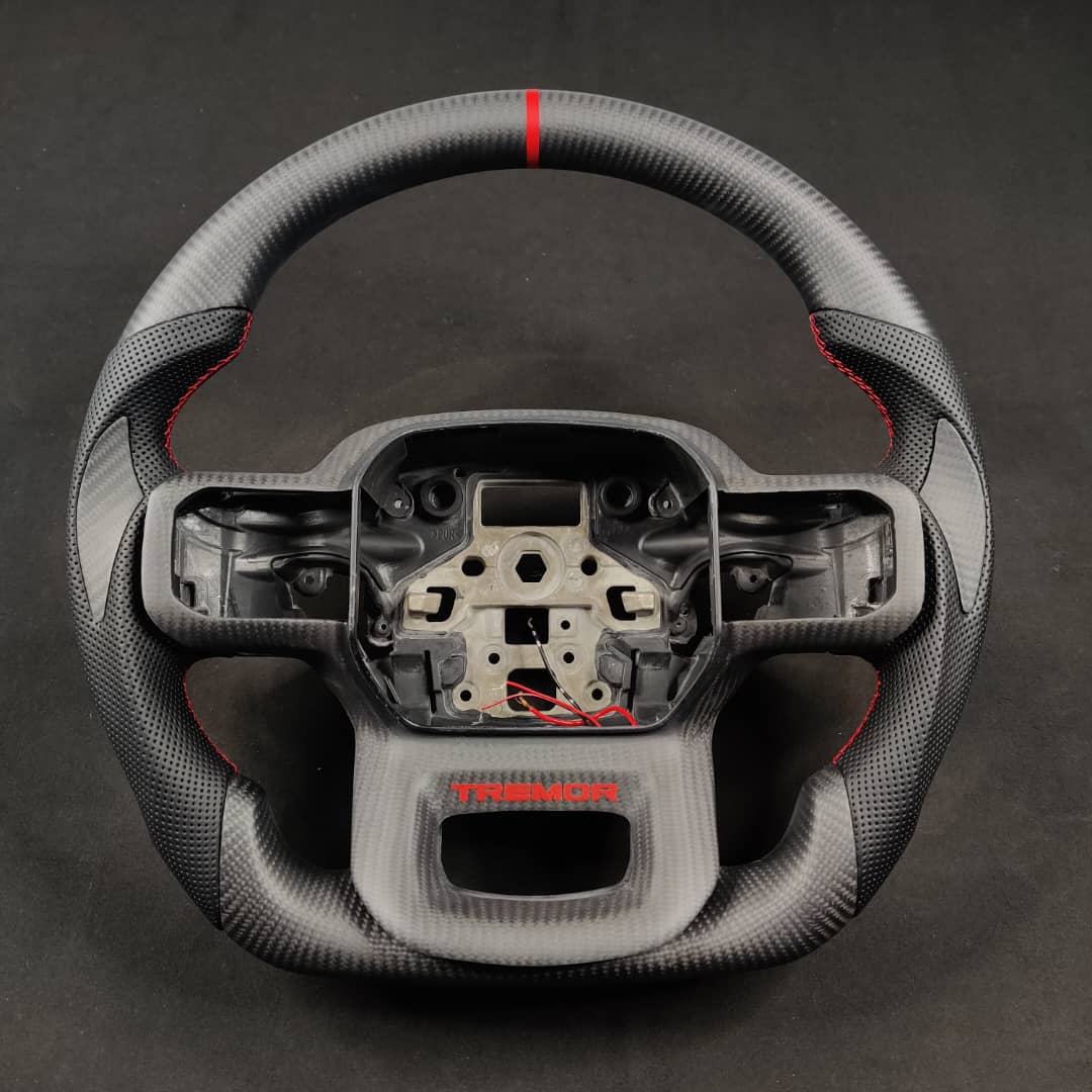2021-2026+ Ford F150 & Raptor Custom Carbon Fiber LED Steering Wheel - AutoLEDTech.com