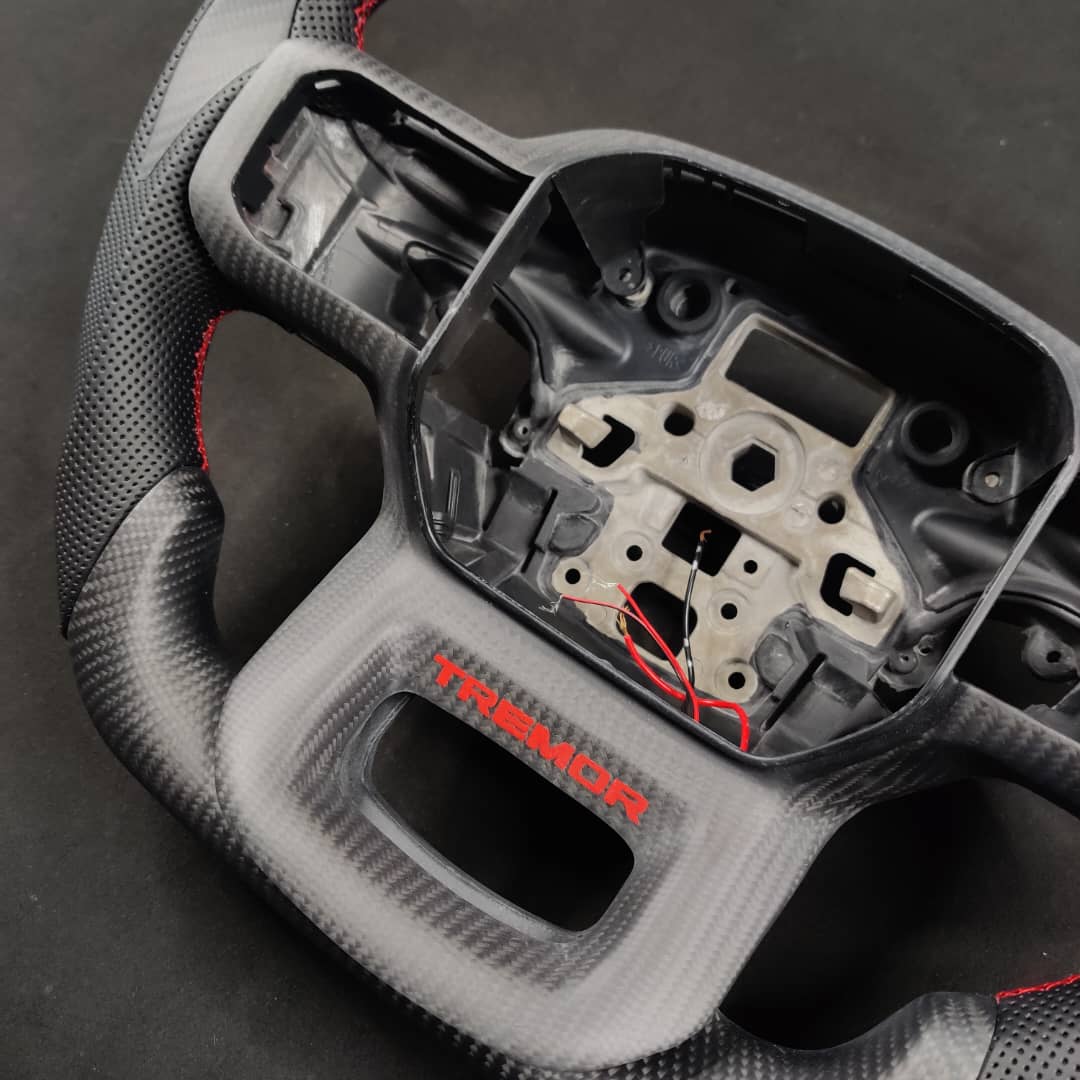 2021-2026+ Ford F150 & Raptor Custom Carbon Fiber LED Steering Wheel - AutoLEDTech.com