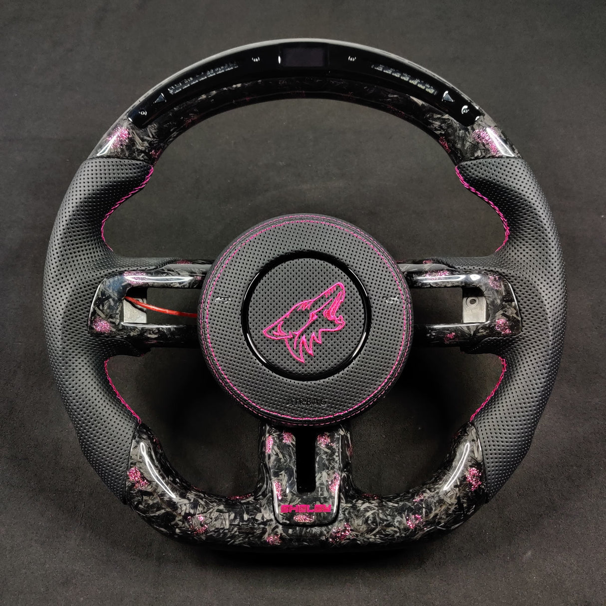 2015-2023 Ford Mustang Carbon Fiber Steering Wheel - AutoLEDTech.com