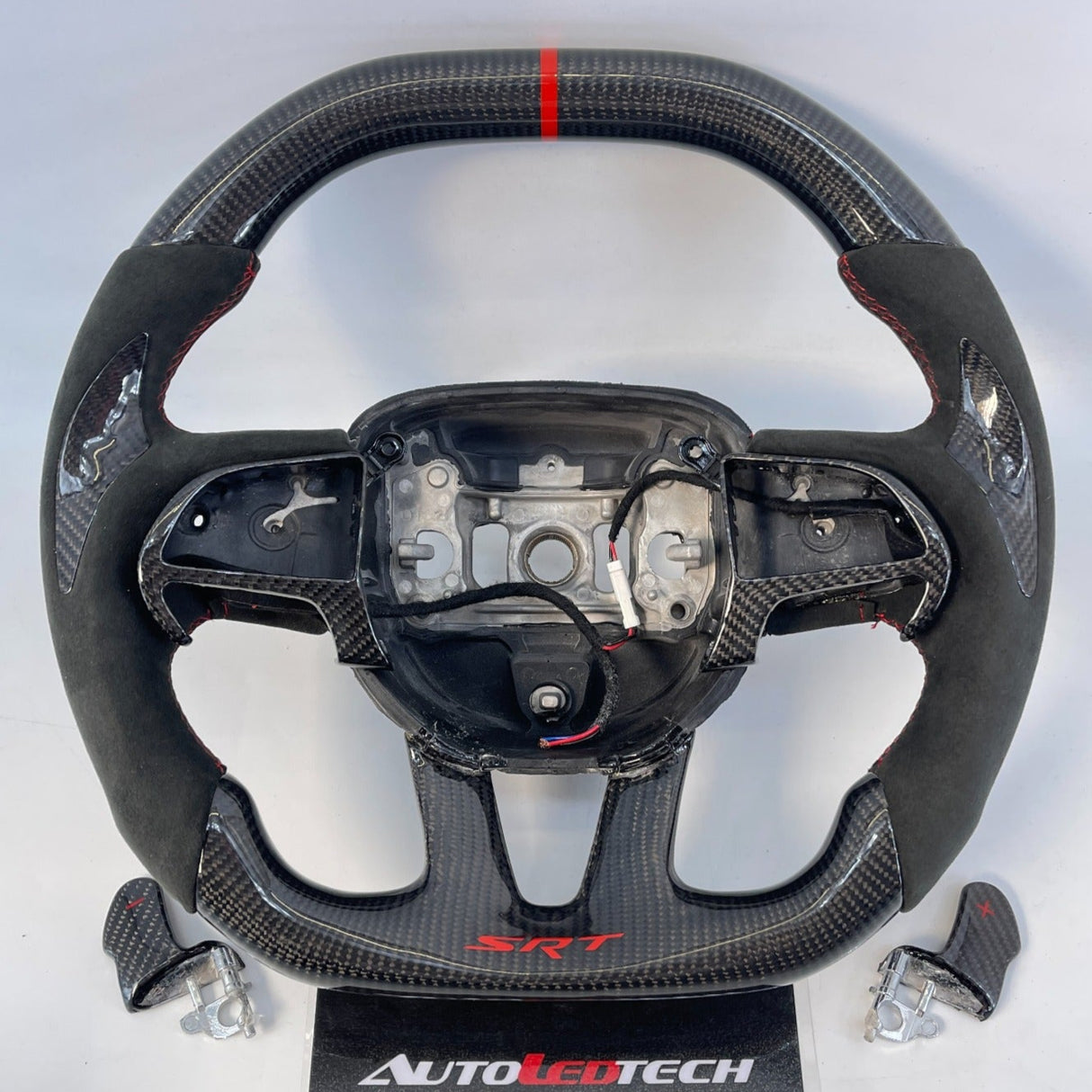 2015-2023 Dodge Charger Challenger Custom Carbon Fiber LED Steering Wheel - AutoLEDTech.com
