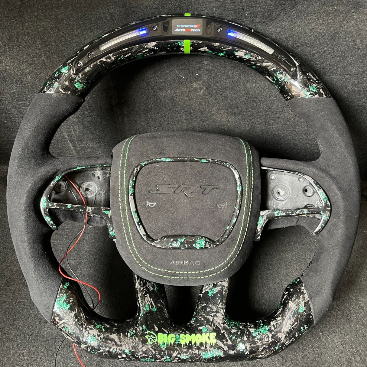 2015-2023 Dodge Charger Challenger Custom Carbon Fiber LED Steering Wheel - AutoLEDTech.com