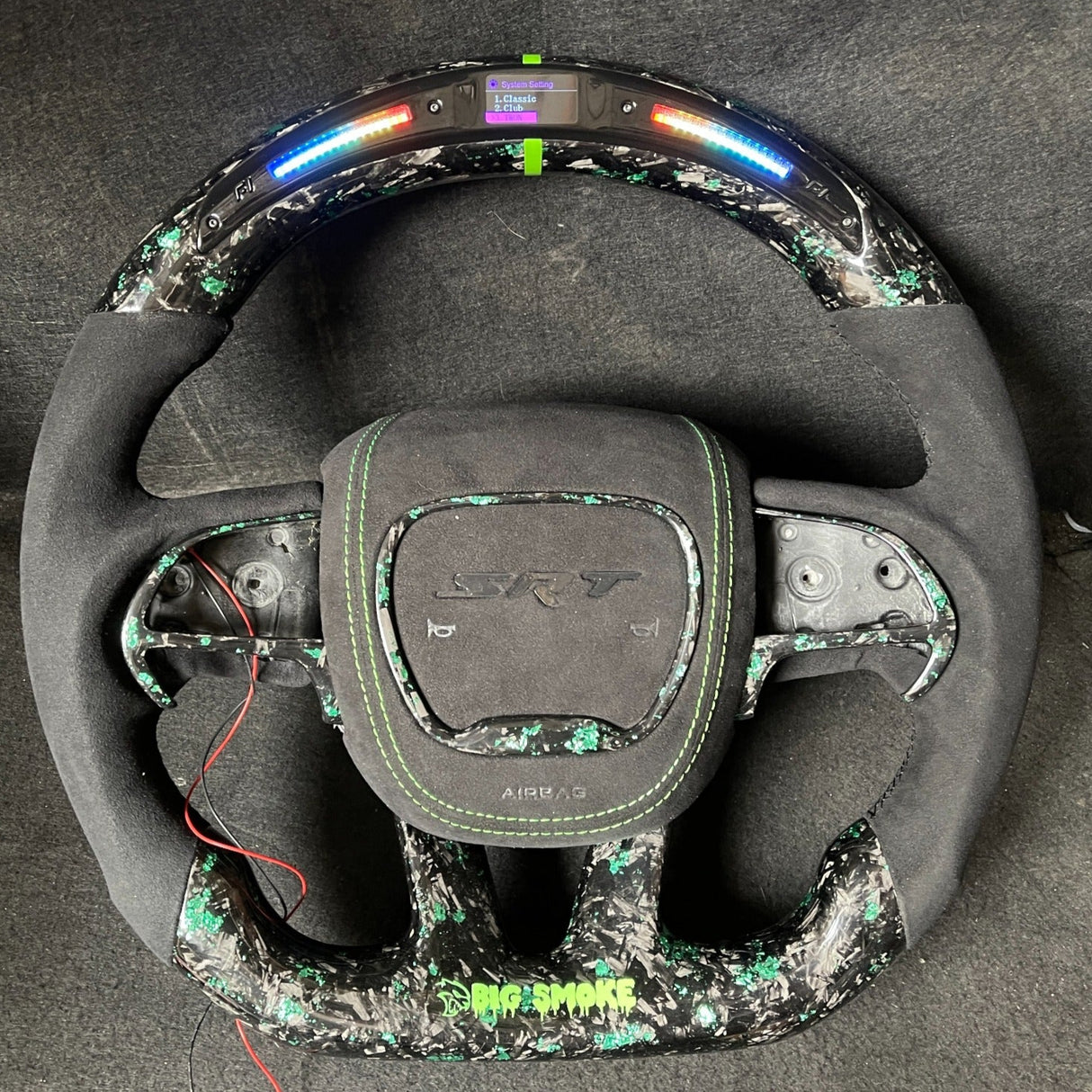 2015-2023 Dodge Charger Challenger Custom Carbon Fiber LED Steering Wheel - AutoLEDTech.com
