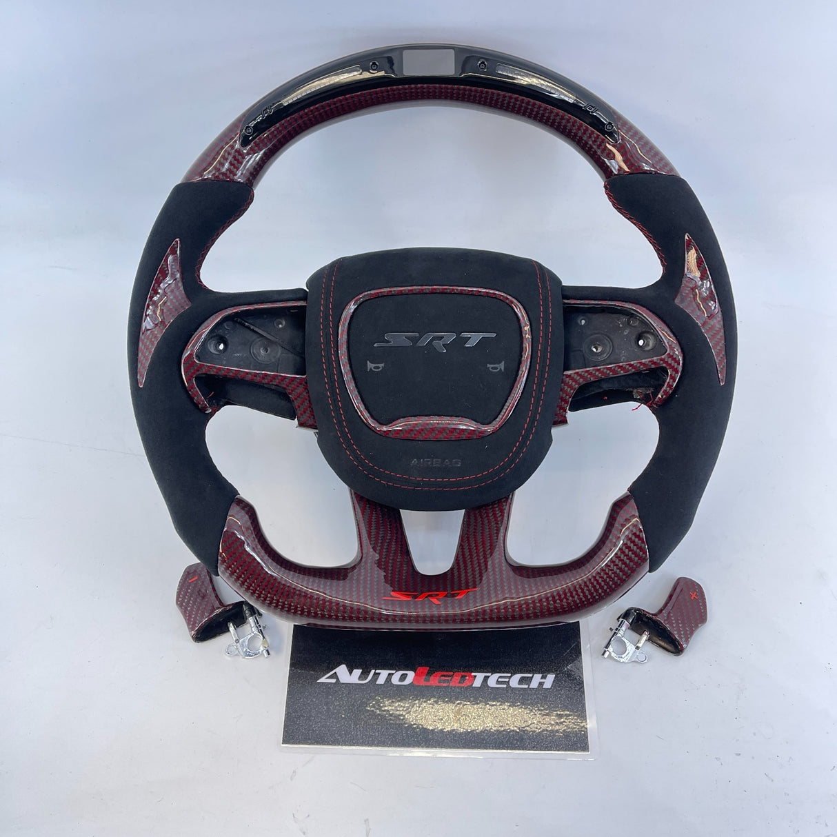 2015-2023 Dodge Charger Challenger Custom Carbon Fiber LED Steering Wheel - AutoLEDTech.com
