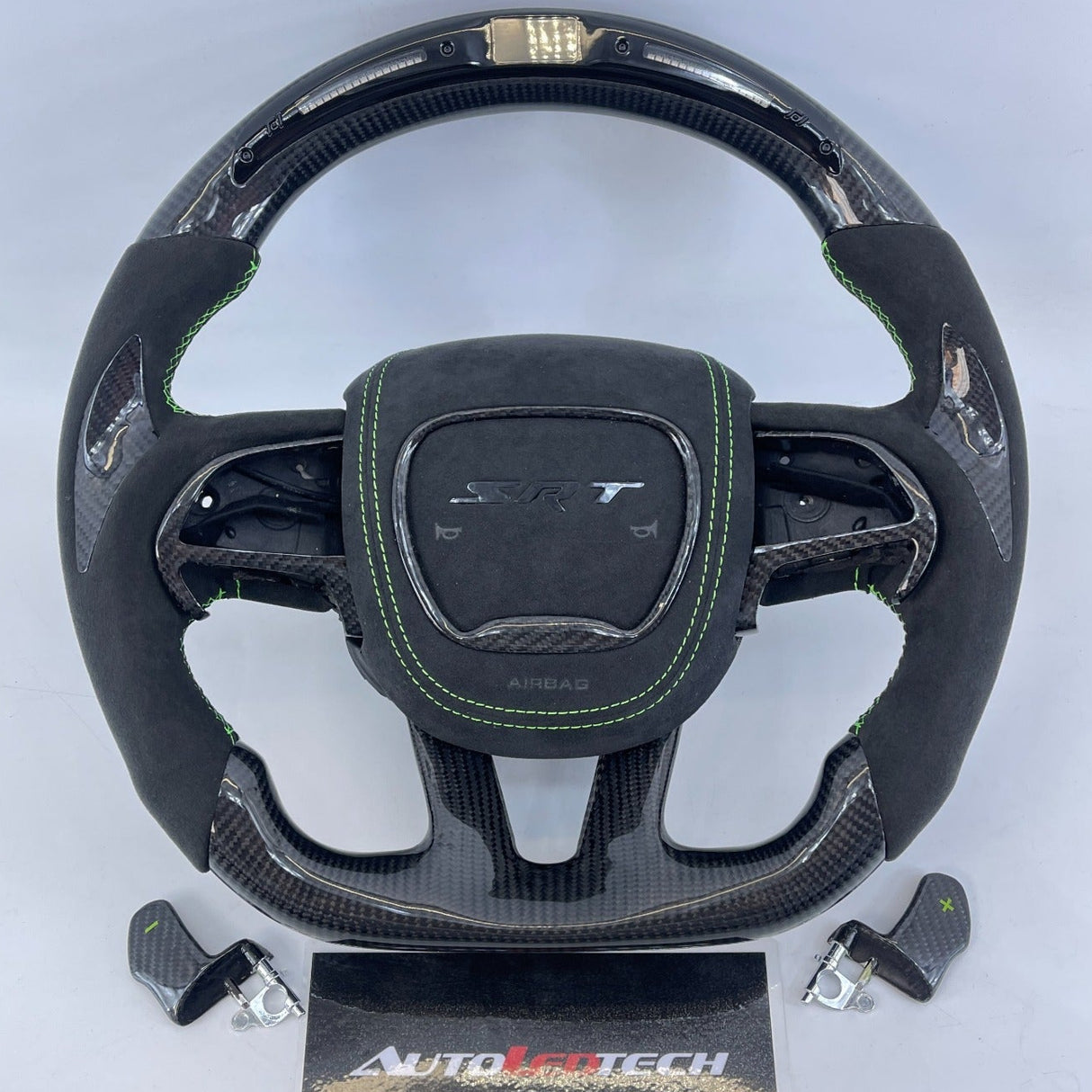 2015-2023 Dodge Charger Challenger Custom Carbon Fiber LED Steering Wheel - AutoLEDTech.com