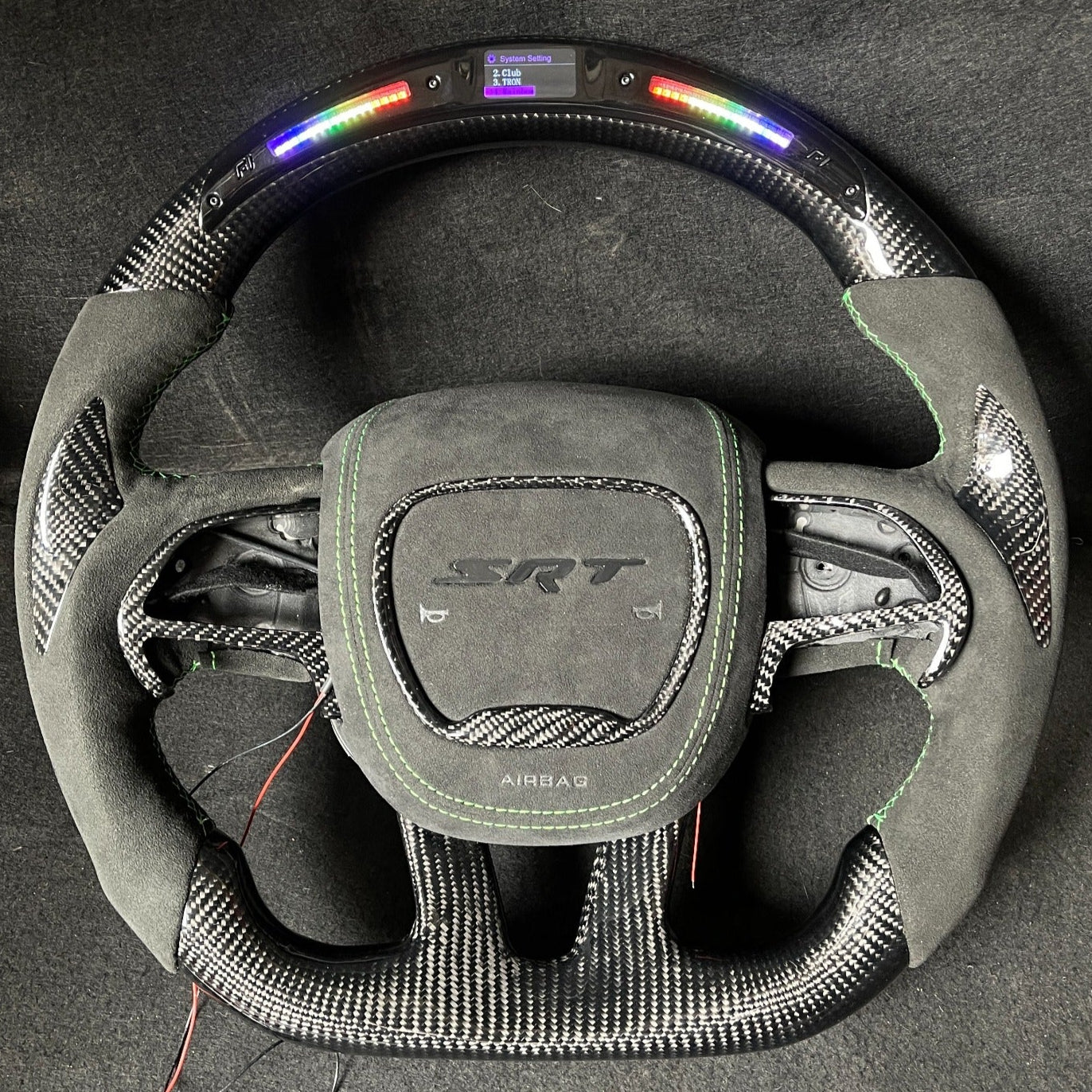 2015-2023 Dodge Charger Challenger Custom Carbon Fiber LED Steering Wheel
