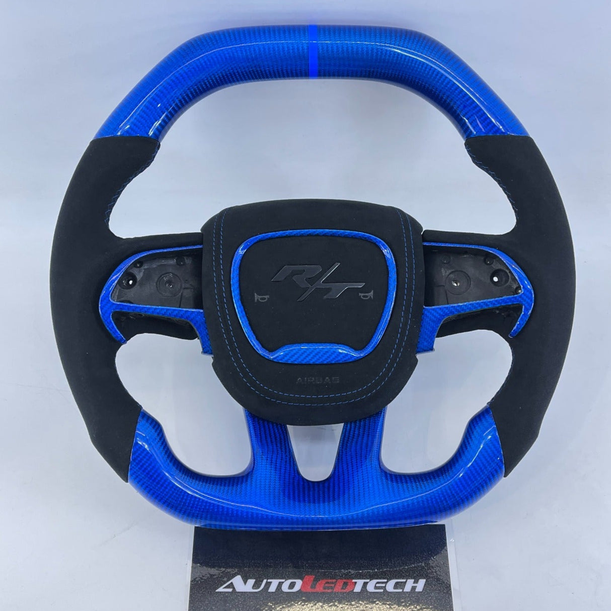 2015-2023 Dodge Charger Challenger Custom Carbon Fiber LED Steering Wheel - AutoLEDTech.com