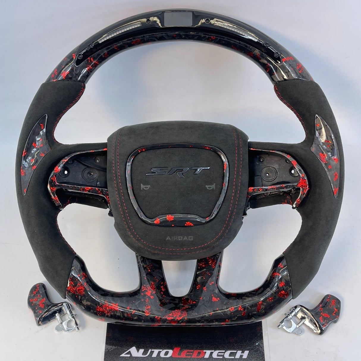 2015-2023 Dodge Charger Challenger Custom Carbon Fiber LED Steering Wheel - AutoLEDTech.com