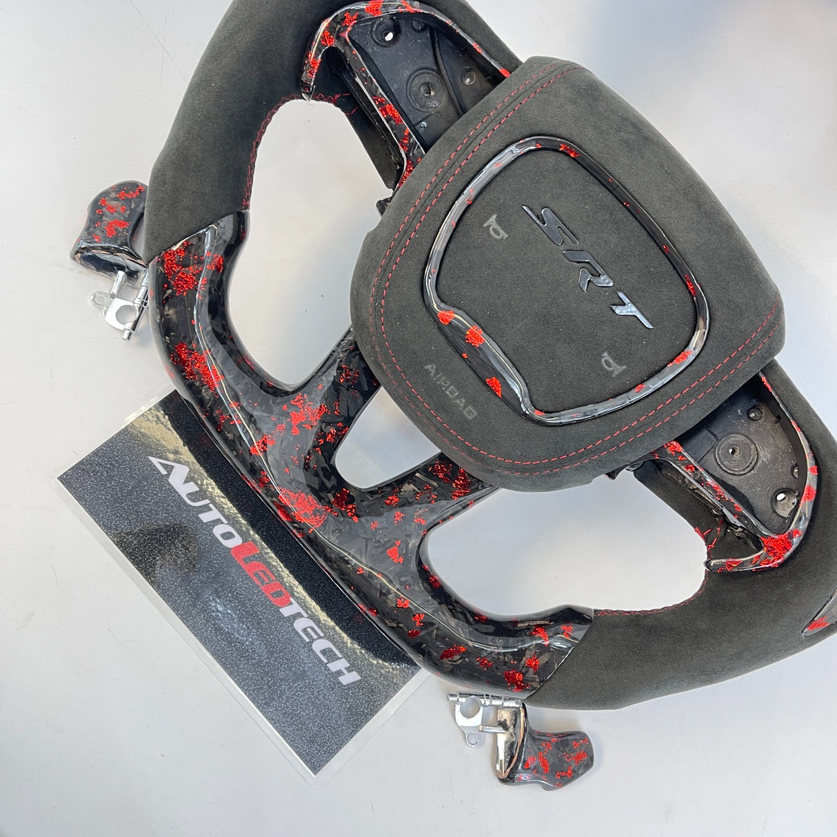 2015-2023 Dodge Charger Challenger Custom Carbon Fiber LED Steering Wheel - AutoLEDTech.com