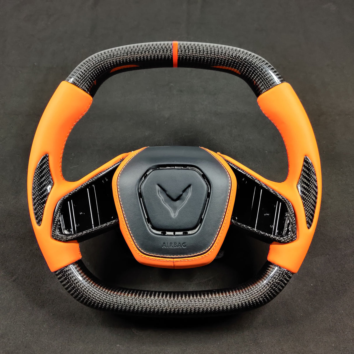 2020-2026+ Chevrolet C8 Corvette Custom Carbon Fiber Steering Wheel - AutoLEDTech.com