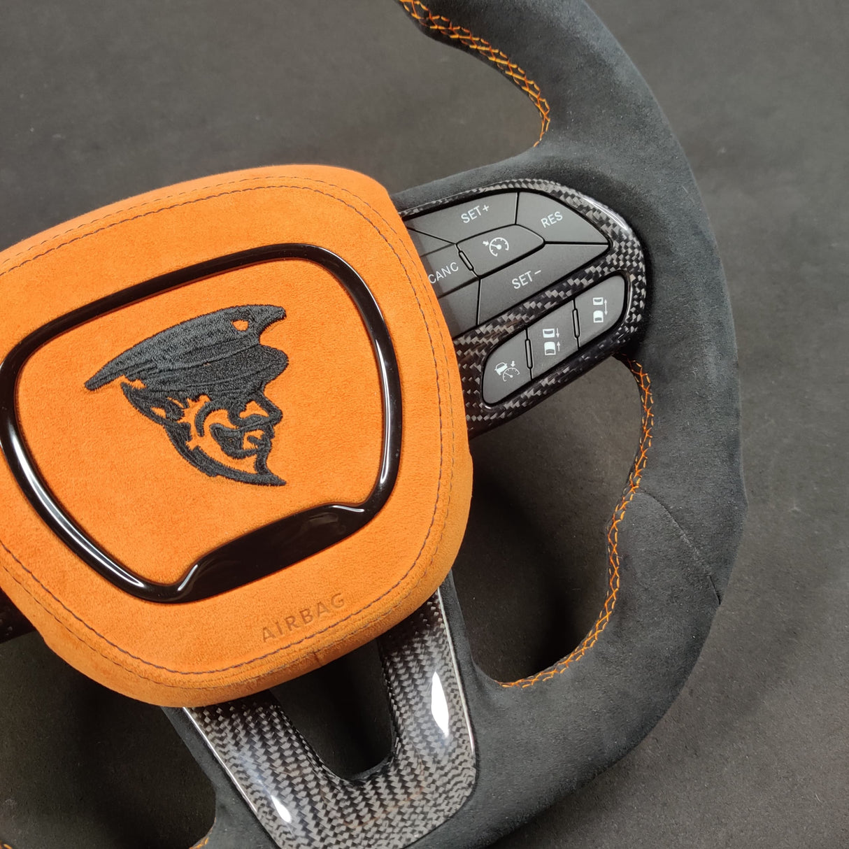 2015-2023 Dodge Charger Challenger Custom Carbon Fiber LED Steering Wheel - AutoLEDTech.com