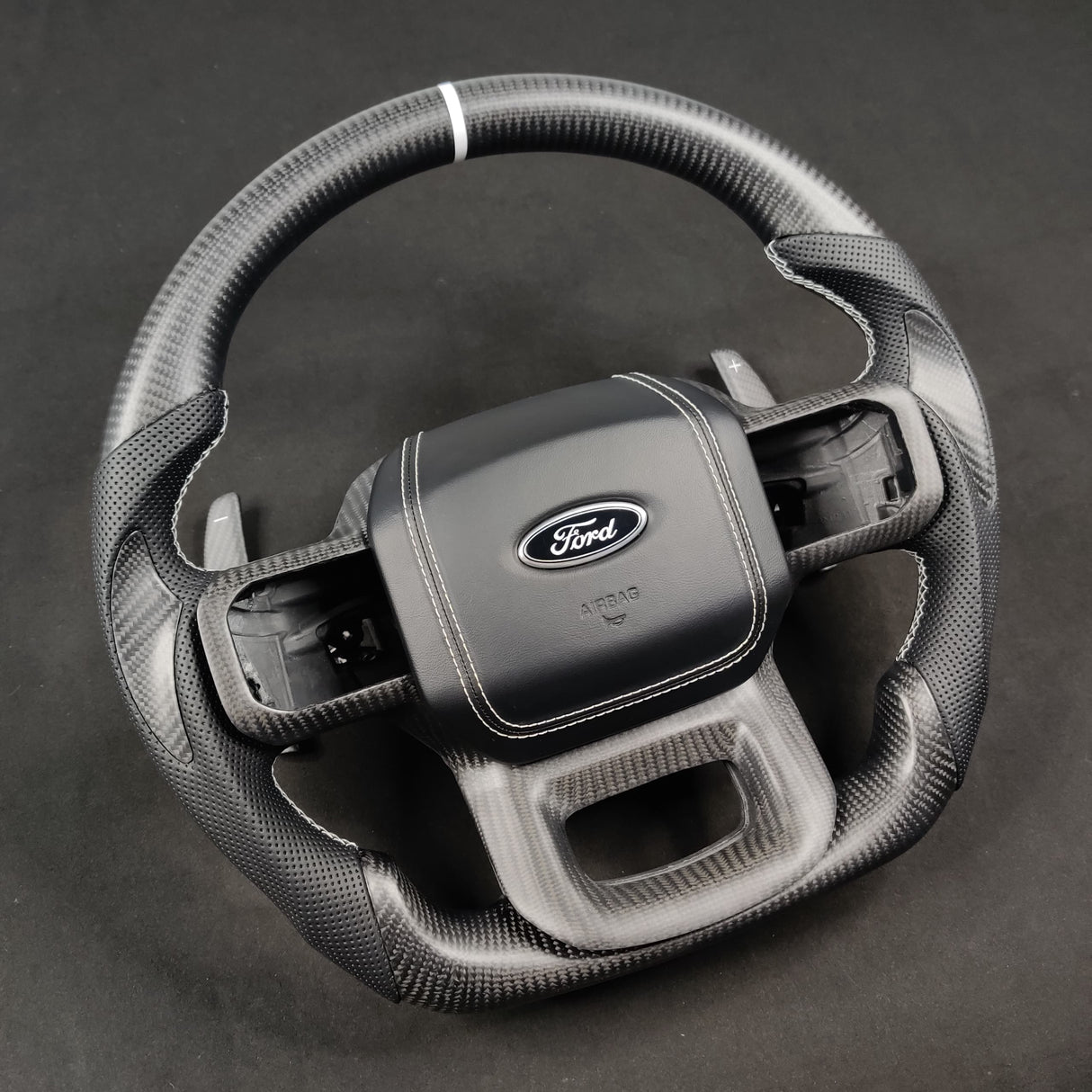 2023-2026+ Ford Super Duty F250 Custom Carbon Fiber Steering Wheel - AutoLEDTech.com