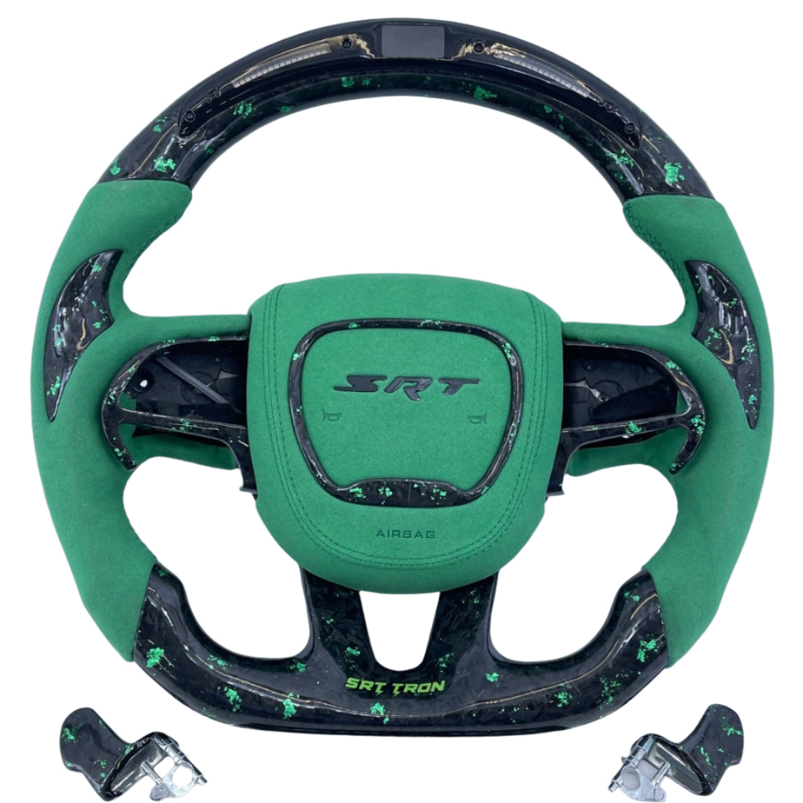 2015-2023 Dodge Charger Challenger Custom Carbon Fiber LED Steering Wheel - AutoLEDTech.com
