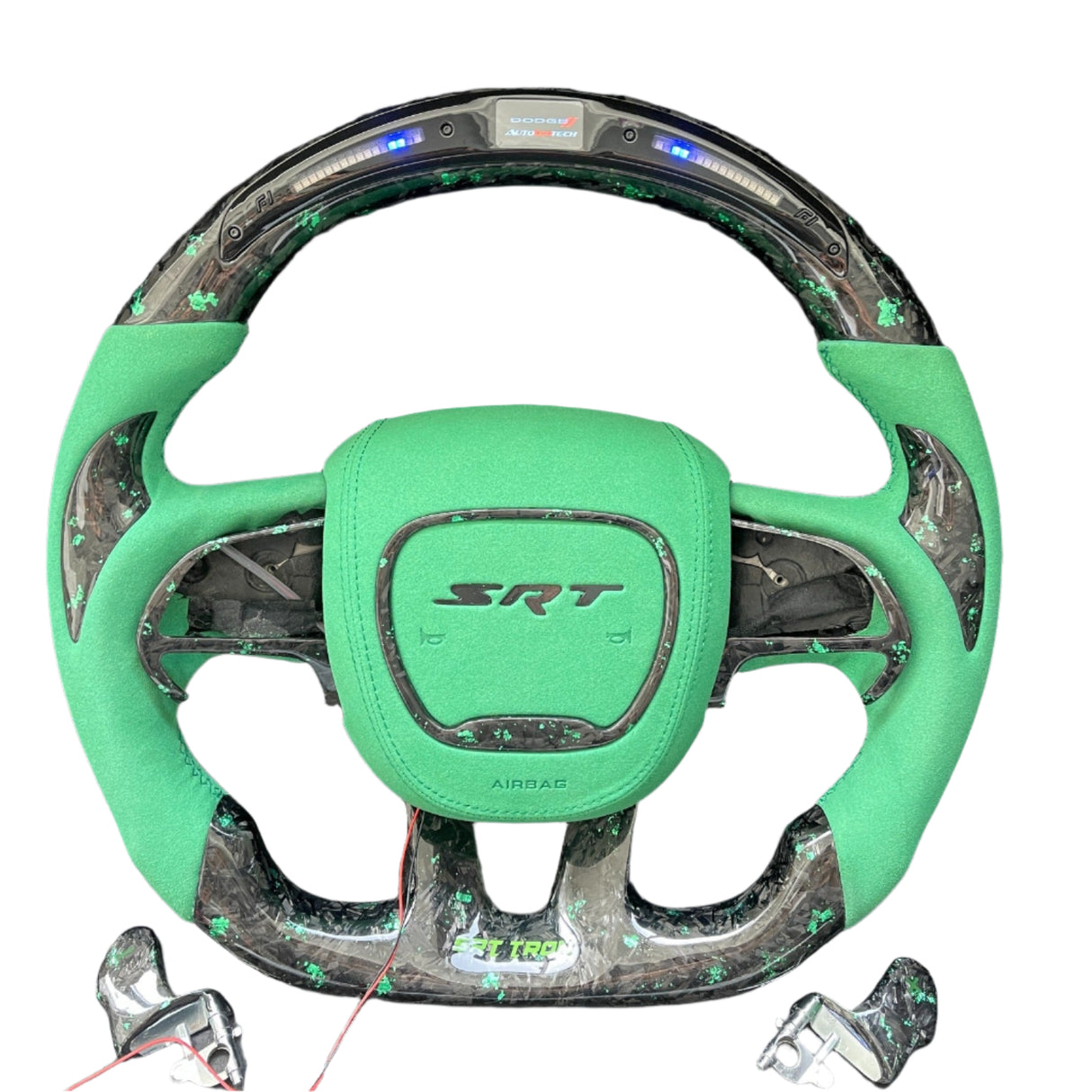 2015-2023 Dodge Charger Challenger Custom Carbon Fiber LED Steering Wheel - AutoLEDTech.com
