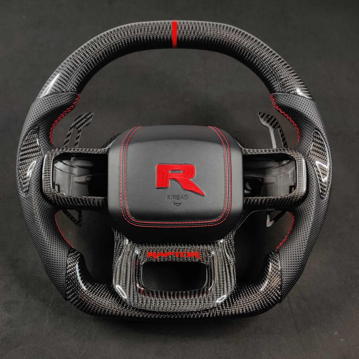 2021-2026+ Ford F150 & Raptor Custom Carbon Fiber LED Steering Wheel - AutoLEDTech.com
