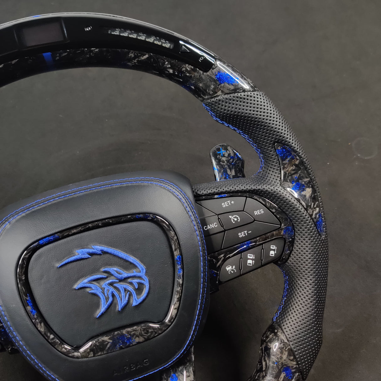 2014-2021 Jeep Trackhawk SRT Custom Carbon Fiber Steering Wheel w/ LED RPM Display