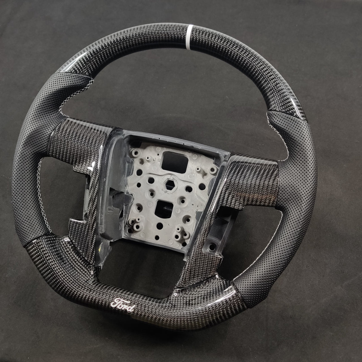 2009-2014 Ford Raptor & F150 Custom Carbon Fiber Steering Wheel w/ LED Display - AutoLEDTech.com