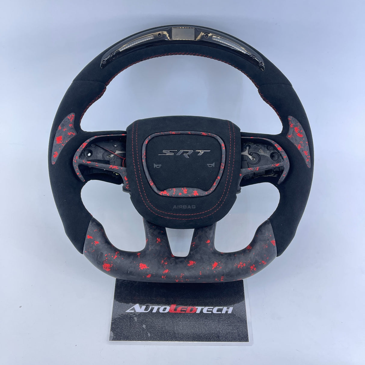 2015-2023 Dodge Charger Challenger Custom Carbon Fiber LED Steering Wheel - AutoLEDTech.com