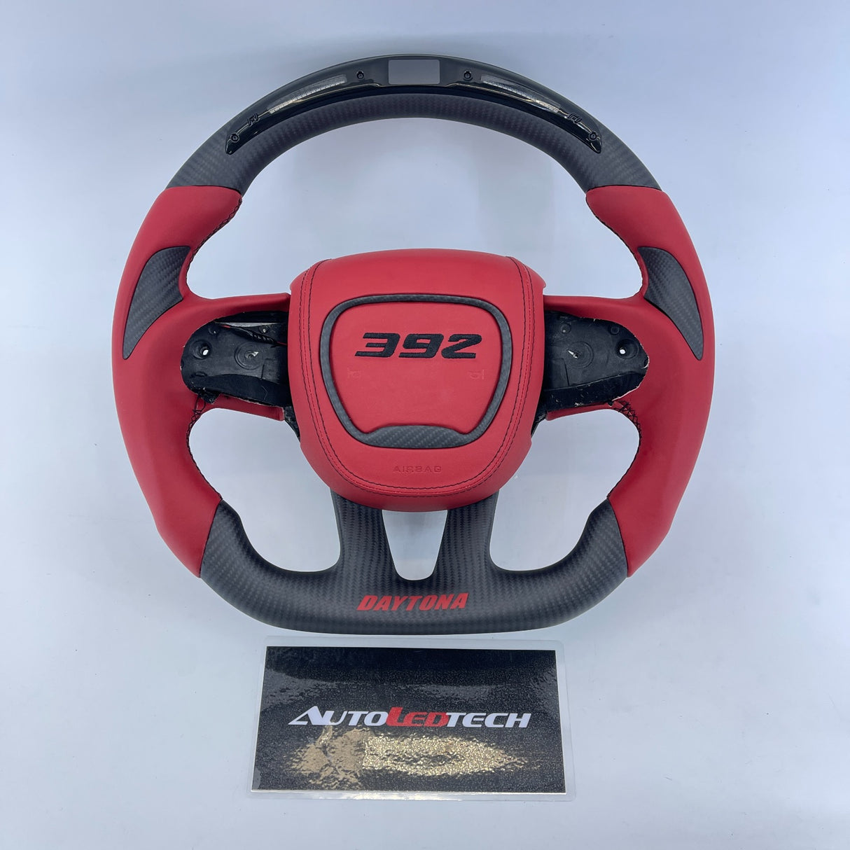 2015-2023 Dodge Charger Challenger Custom Carbon Fiber LED Steering Wheel - AutoLEDTech.com