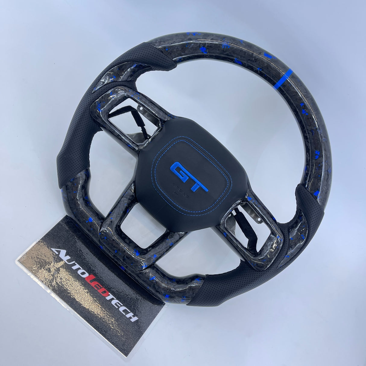 2024-2026+ Ford Mustang S650 Carbon Fiber LED Steering Wheel - AutoLEDTech.com