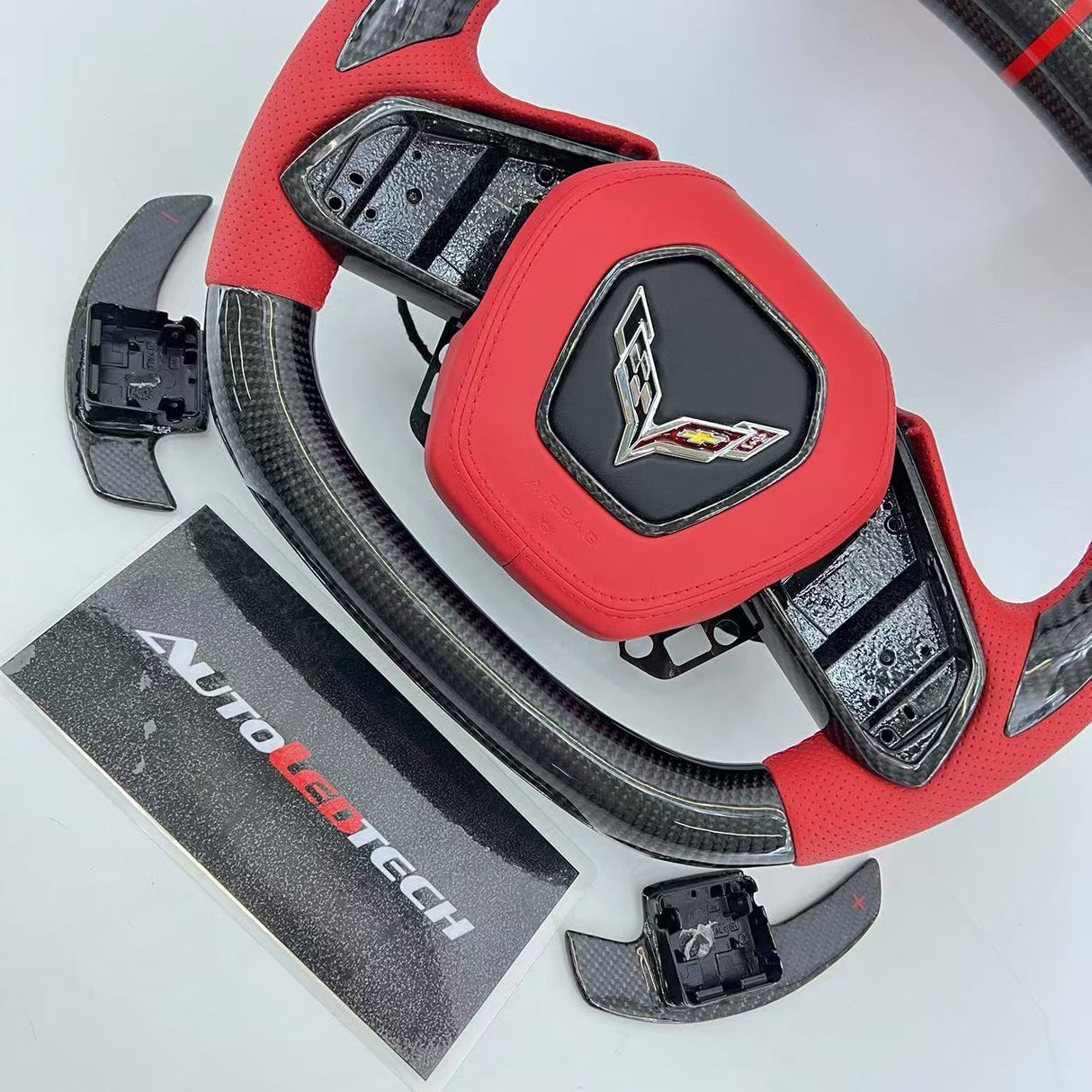 2020-2026+ Chevrolet C8 Corvette Custom Carbon Fiber Steering Wheel - AutoLEDTech.com