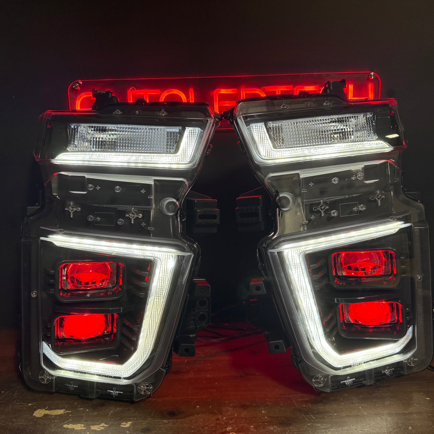 2020-2024 Chevrolet Silverado HD RGBW Flow Series HYBRID LED DRL Projector Replacement Headlights