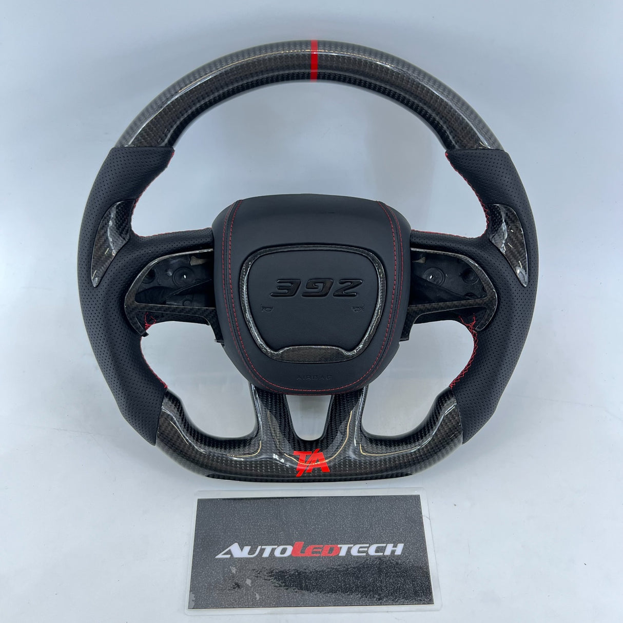 2015-2023 Dodge Charger Challenger Custom Carbon Fiber LED Steering Wheel - AutoLEDTech.com