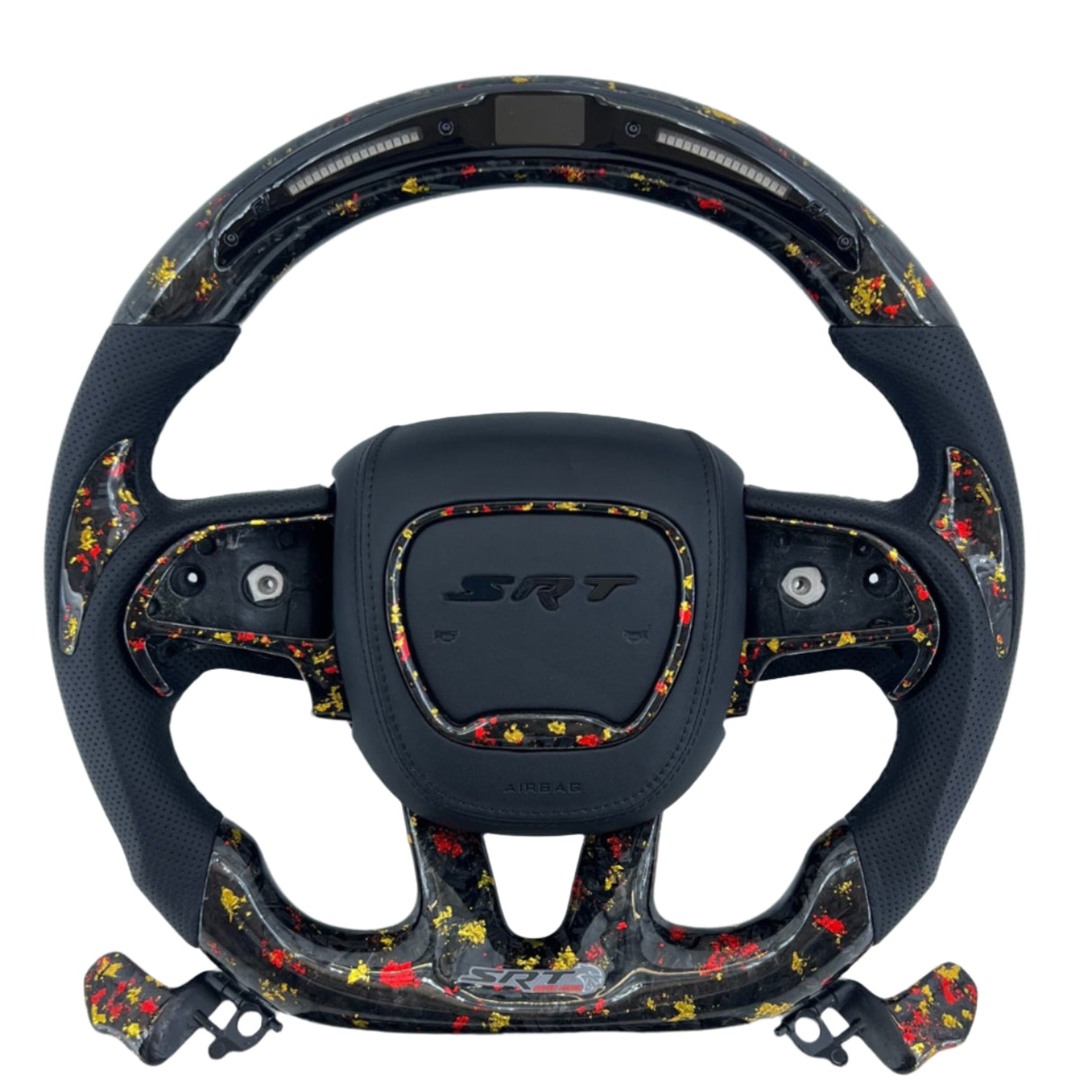 2015-2023 Dodge Charger Challenger Custom Carbon Fiber LED Steering Wheel - AutoLEDTech.com