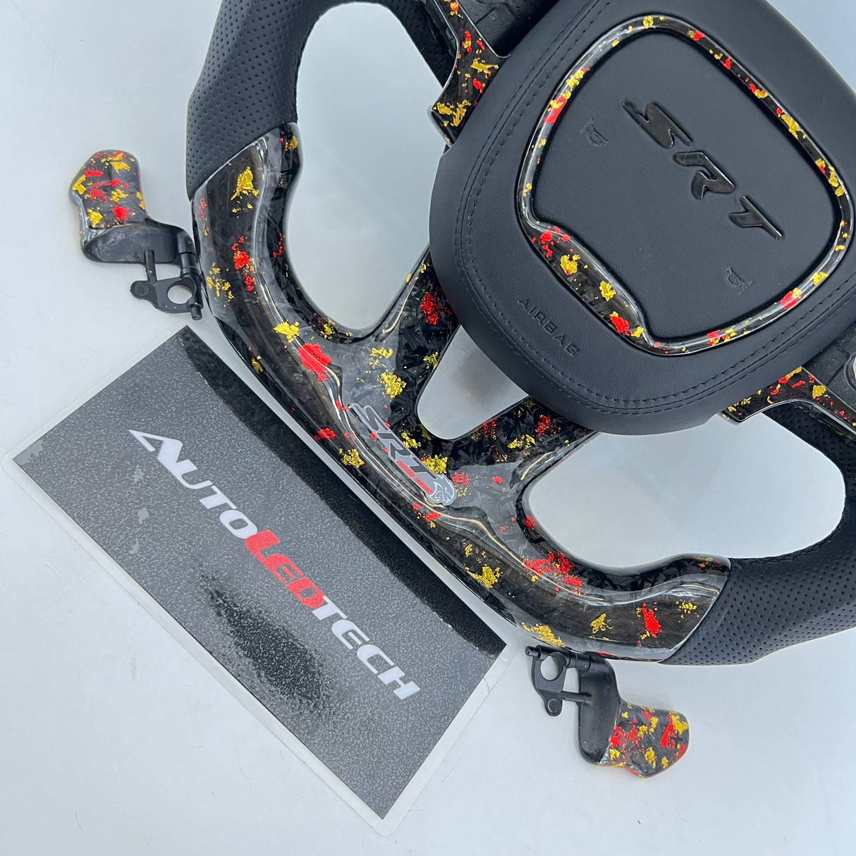 2015-2023 Dodge Charger Challenger Custom Carbon Fiber LED Steering Wheel - AutoLEDTech.com