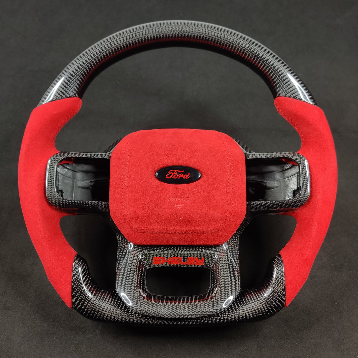 2021-2026+ Ford F150 & Raptor Custom Carbon Fiber LED Steering Wheel - AutoLEDTech.com