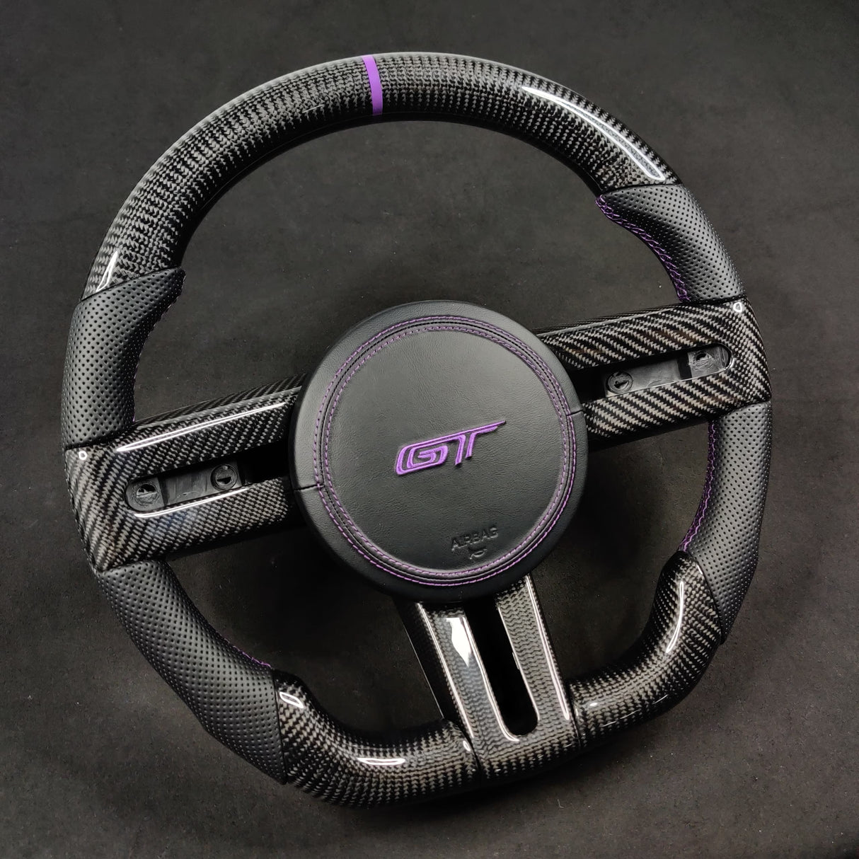 2005-2014 Ford Mustang Carbon Fiber Steering Wheel - AutoLEDTech.com