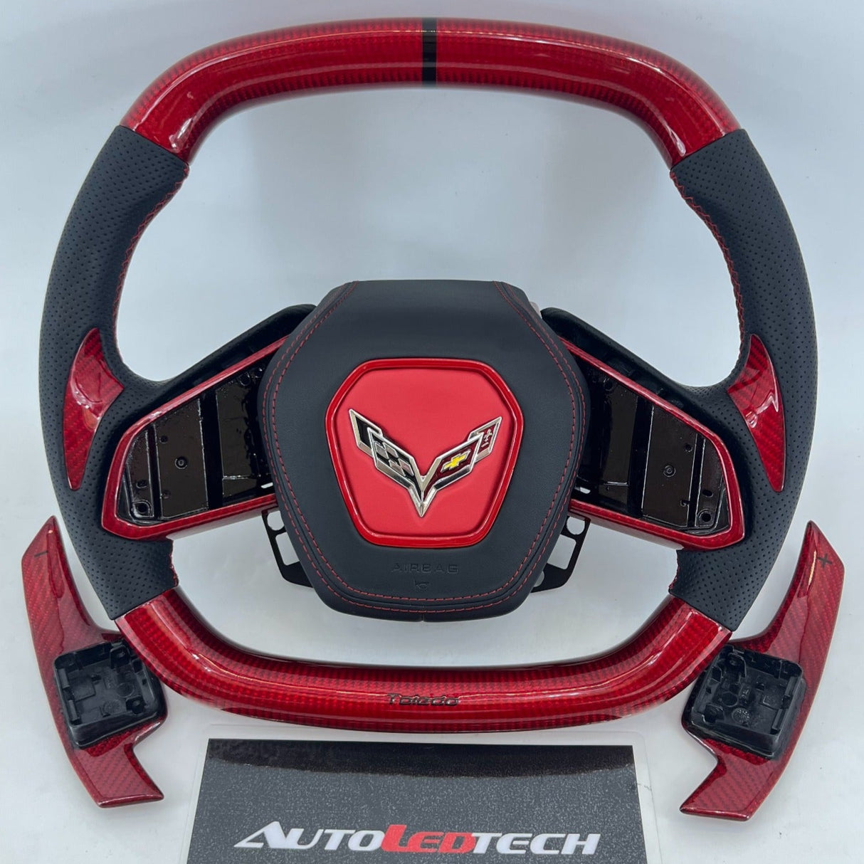 2020-2026+ Chevrolet C8 Corvette Custom Carbon Fiber Steering Wheel - AutoLEDTech.com