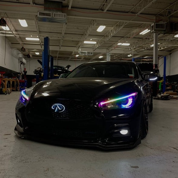 2014-2023 Infiniti Q50 Q70 RGBW Color-Chasing LED DRL Boards LED headlight kit AutoLEDTech Oracle Lighting Trendz Flow Series RGBHaloKits OneUpLighting Morimoto