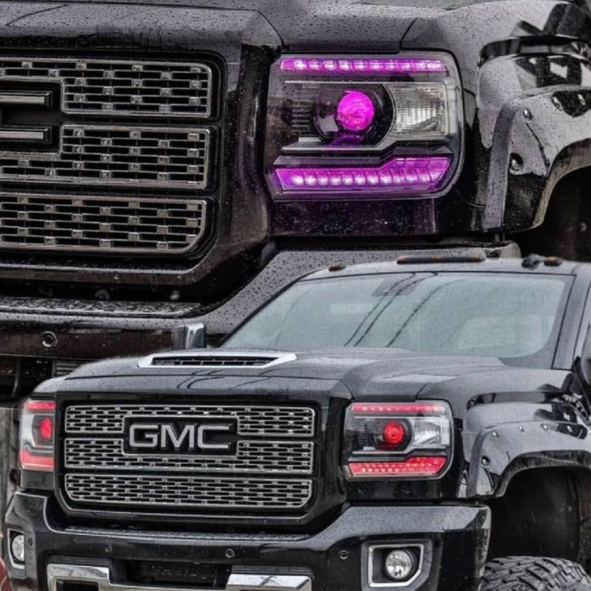 2014-2019 GMC Sierra HD RGBW Flow Series LED DRL Headlights
