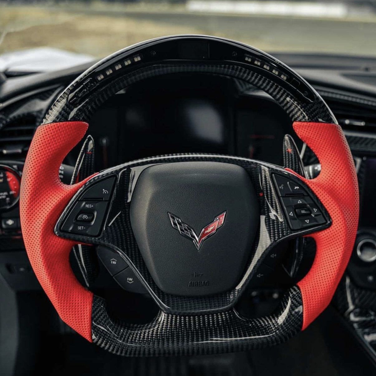 2014-2019 Chevrolet C7 Corvette Custom Carbon Fiber Steering Wheel w/ LED RPM Display LED headlight kit AutoLEDTech Oracle Lighting Trendz Flow Series RGBHaloKits OneUpLighting Morimoto